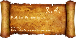 Kukla Annamária névjegykártya